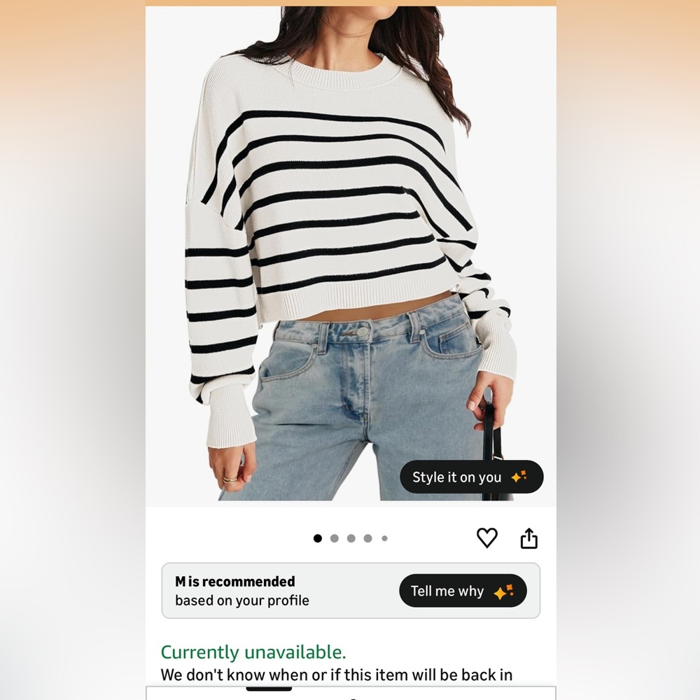 Elegant Black and White Striped Women's Sweater